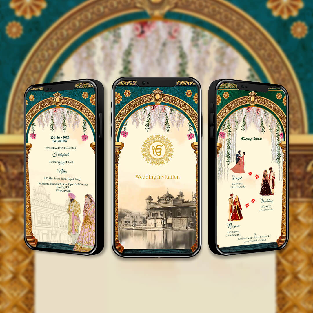 Sikh Wedding Invitation Video | Theme for Eternal Love | AI-1321