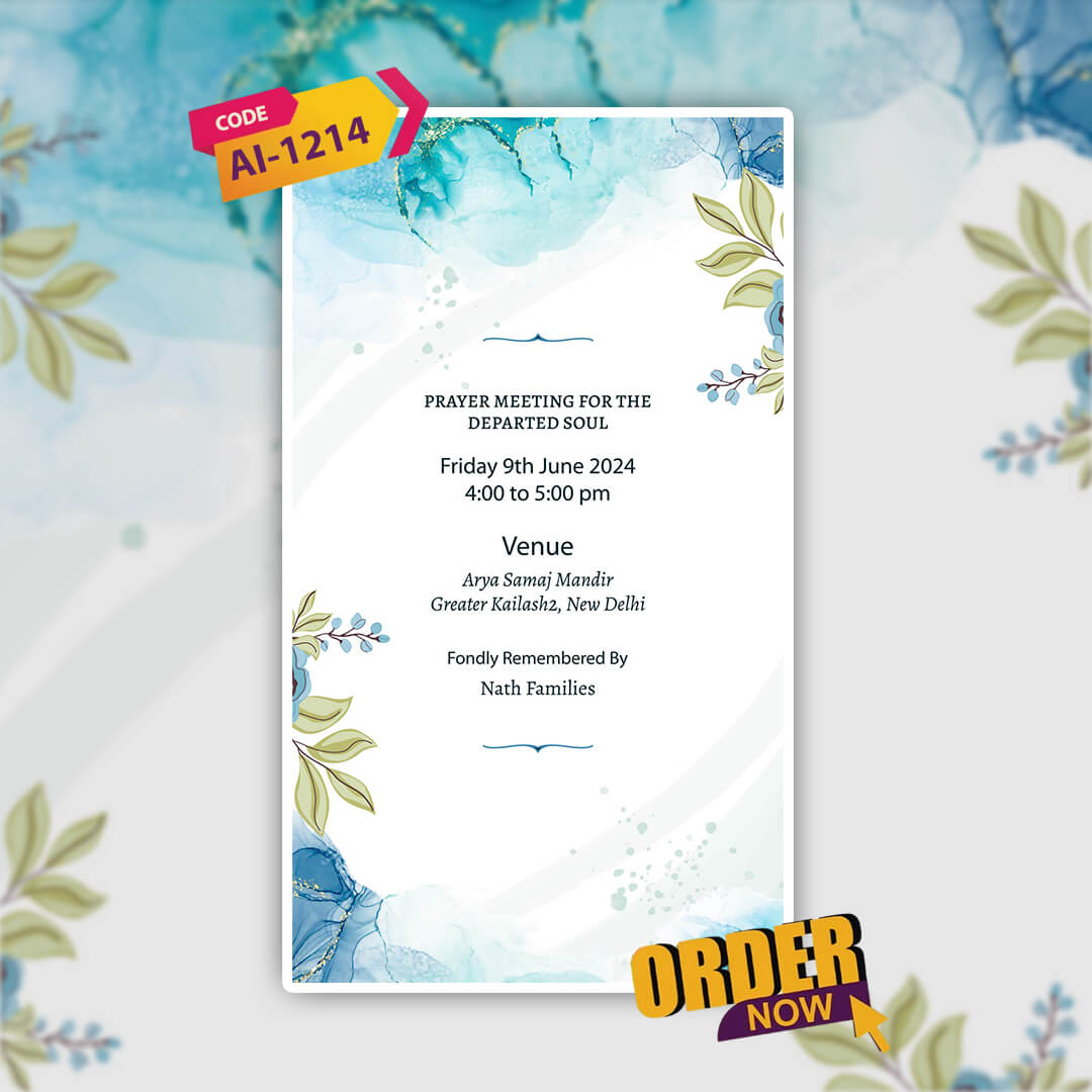 Funeral Ceremony Invitation Video | Custom & Instant | AI-1214