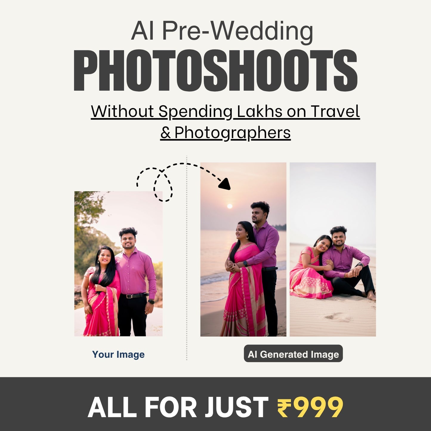 AI Pre-Wedding Photoshoots – We Create Your Dream Pre-Wedding Album Using AI