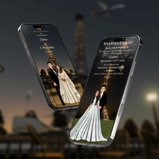 3D Digital Save the Date | Eiffel Tower Paris | AI-1520