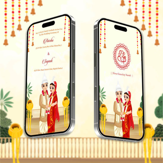 Bengali Wedding Invitation Video | Digital Wedding E-Card | AI-1230