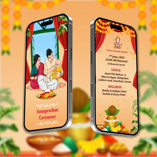 Annaprashan Invitation Video | Rice Ceremony Invitation | AI-1490