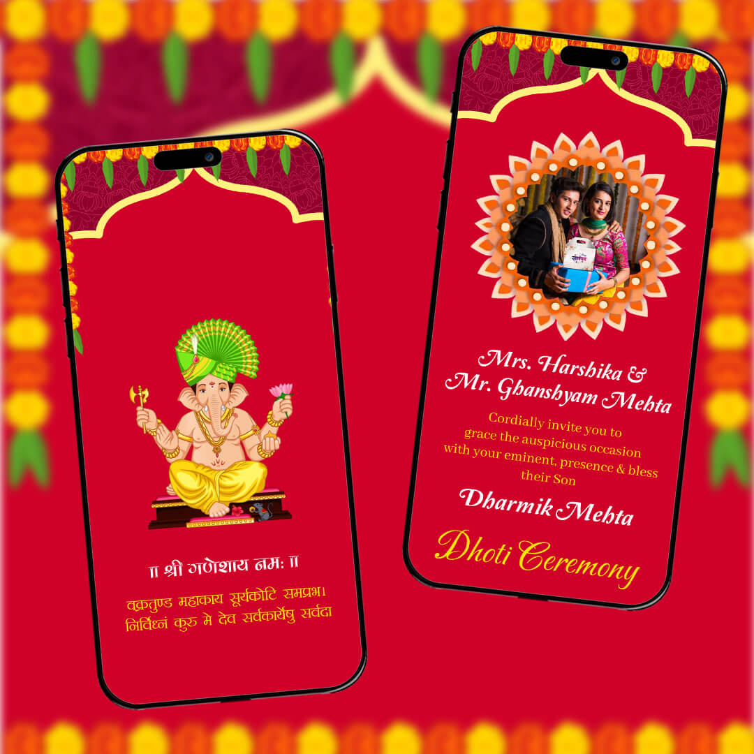 Dhoti Ceremony Invitation Video | Boyhood Celebration| AI-1476