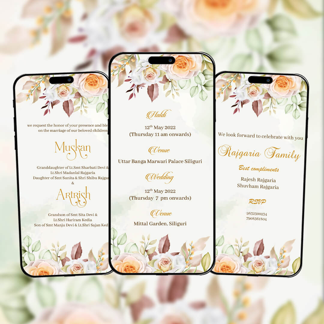 Digital Wedding Invitation Video | Modern Theme | AI-1370