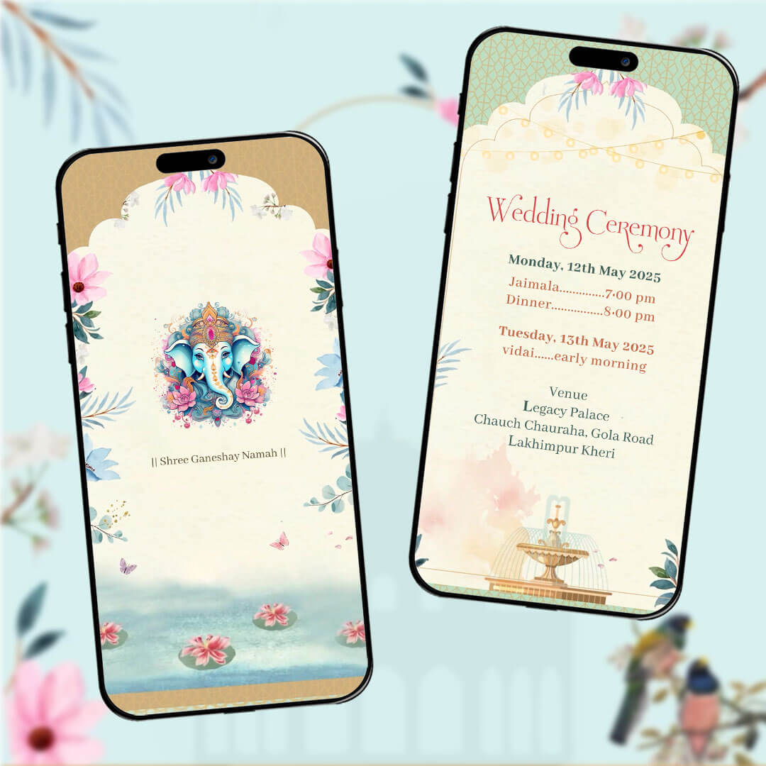 Digital Wedding Invitation Video | Romantic Animated Invite| AI-1485