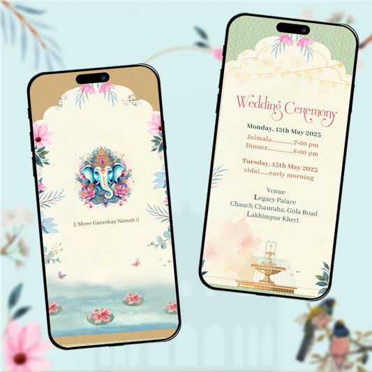 Digital Wedding Invitation Video | Romantic Animated Invite| AI-1485