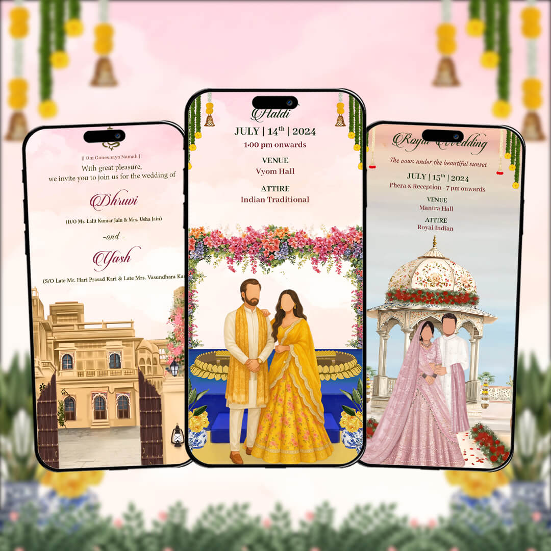 Rajasthani Wedding Invitation Video | Floral | AI-1503
