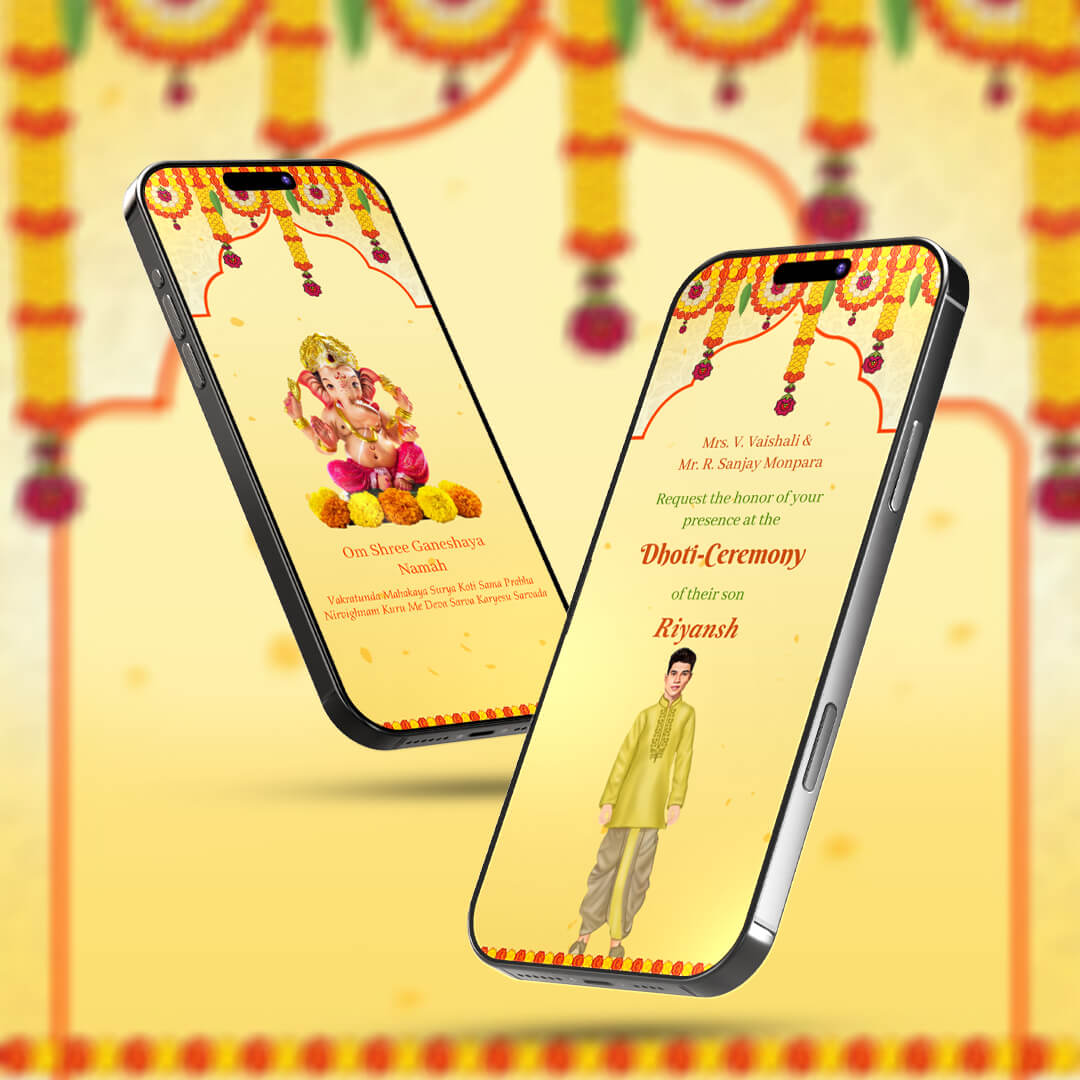 Dhoti Ceremony Invitation Video | Custom Theme | AI-1470