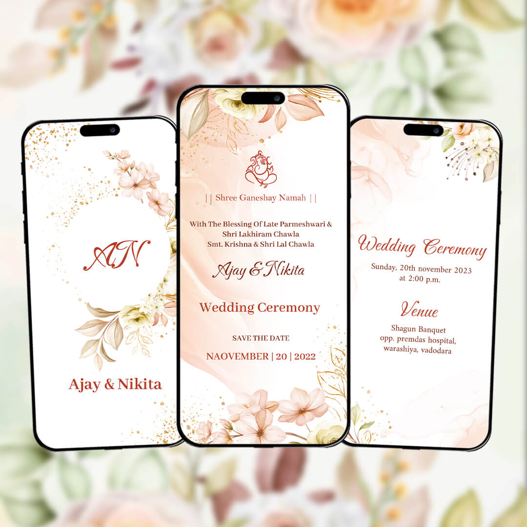 Digital Wedding Invitation Video | Beautifully crafted |AI-1376