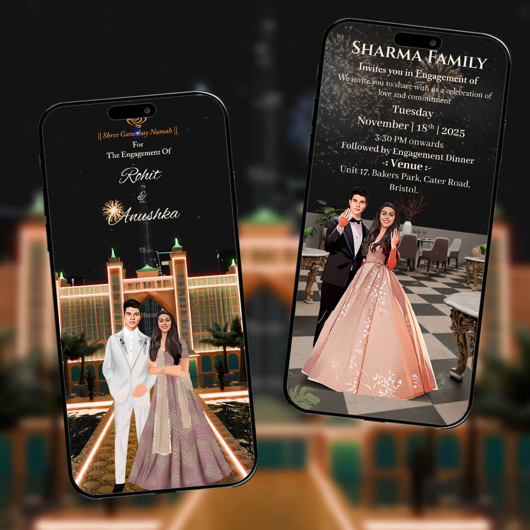 Digital 3D Engagement Invitation Video | 3D Ring Ceremony Video Invitation | AI-1508