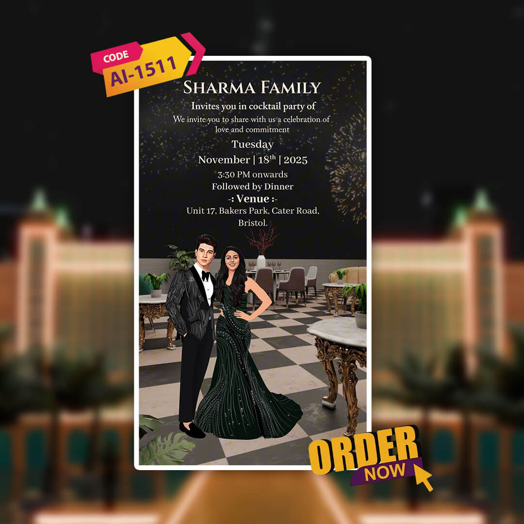 Cocktail Party 3D Invitation Video | Elegance |  AI-1511