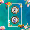Two decorative items with portraits on a blue floral background, with 'Order Now' text.