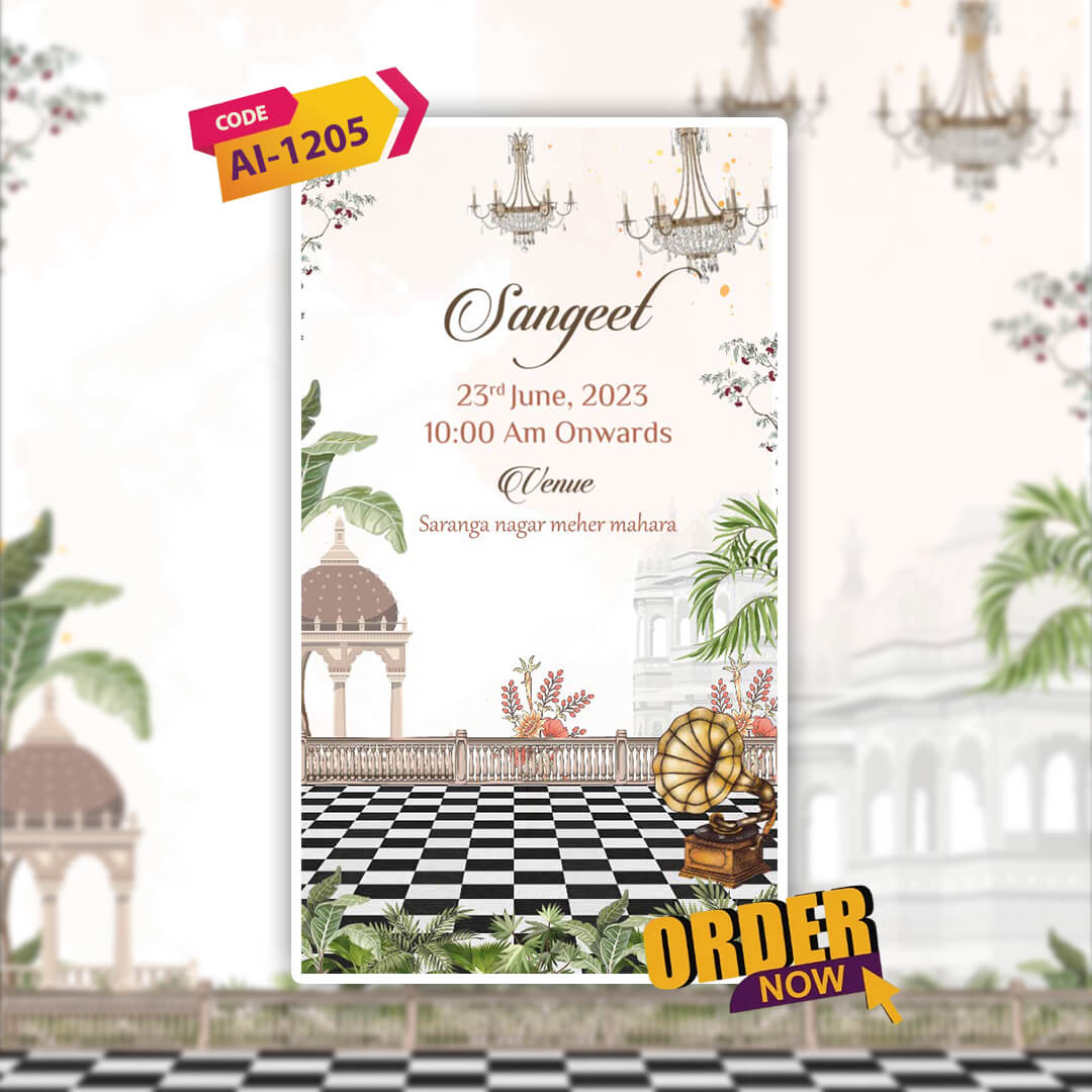 Sangeet Ceremony Invitation Video | Stylish Theme | AI-1205