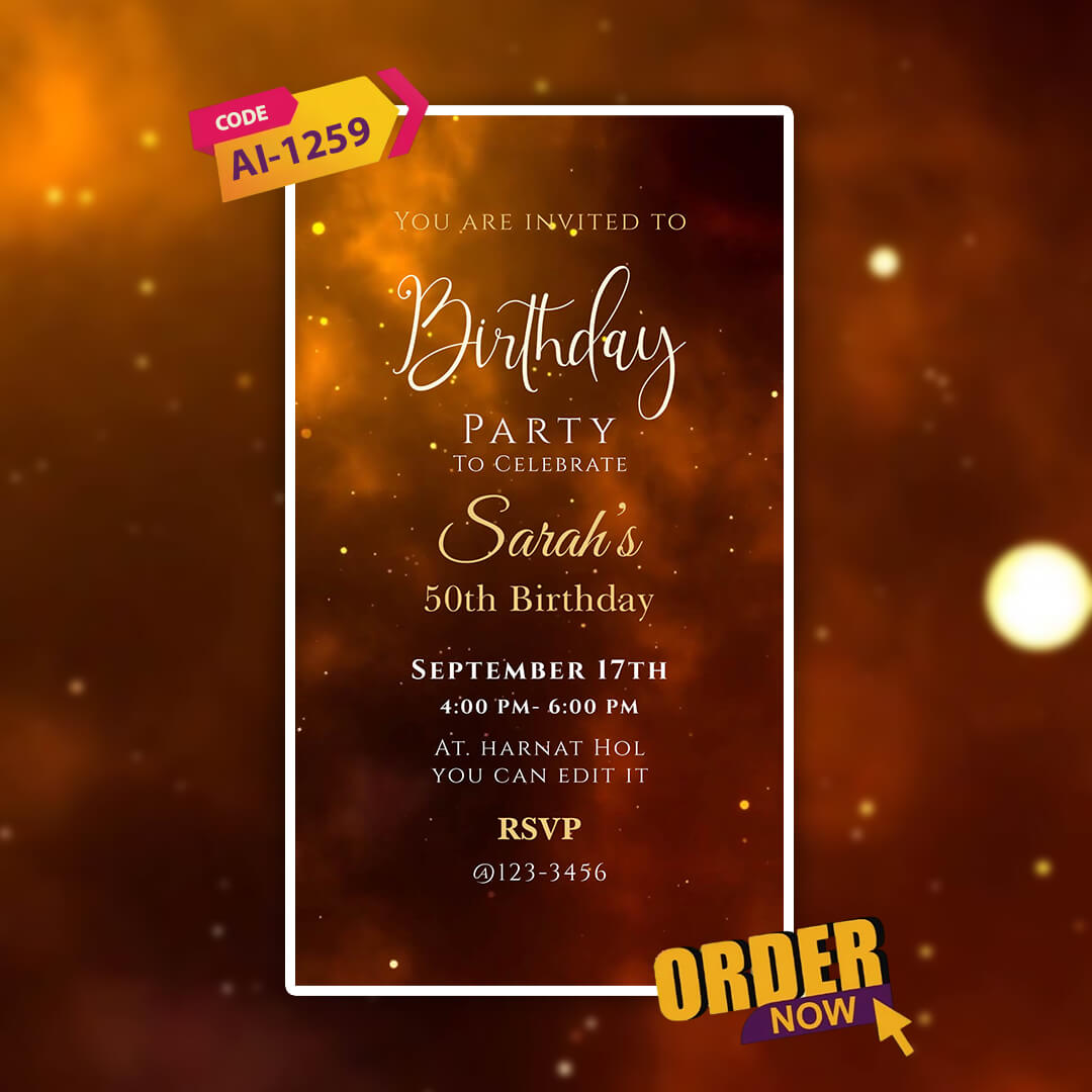 Digital Birthday Invitation Video | Elegant Invite | AI-1259