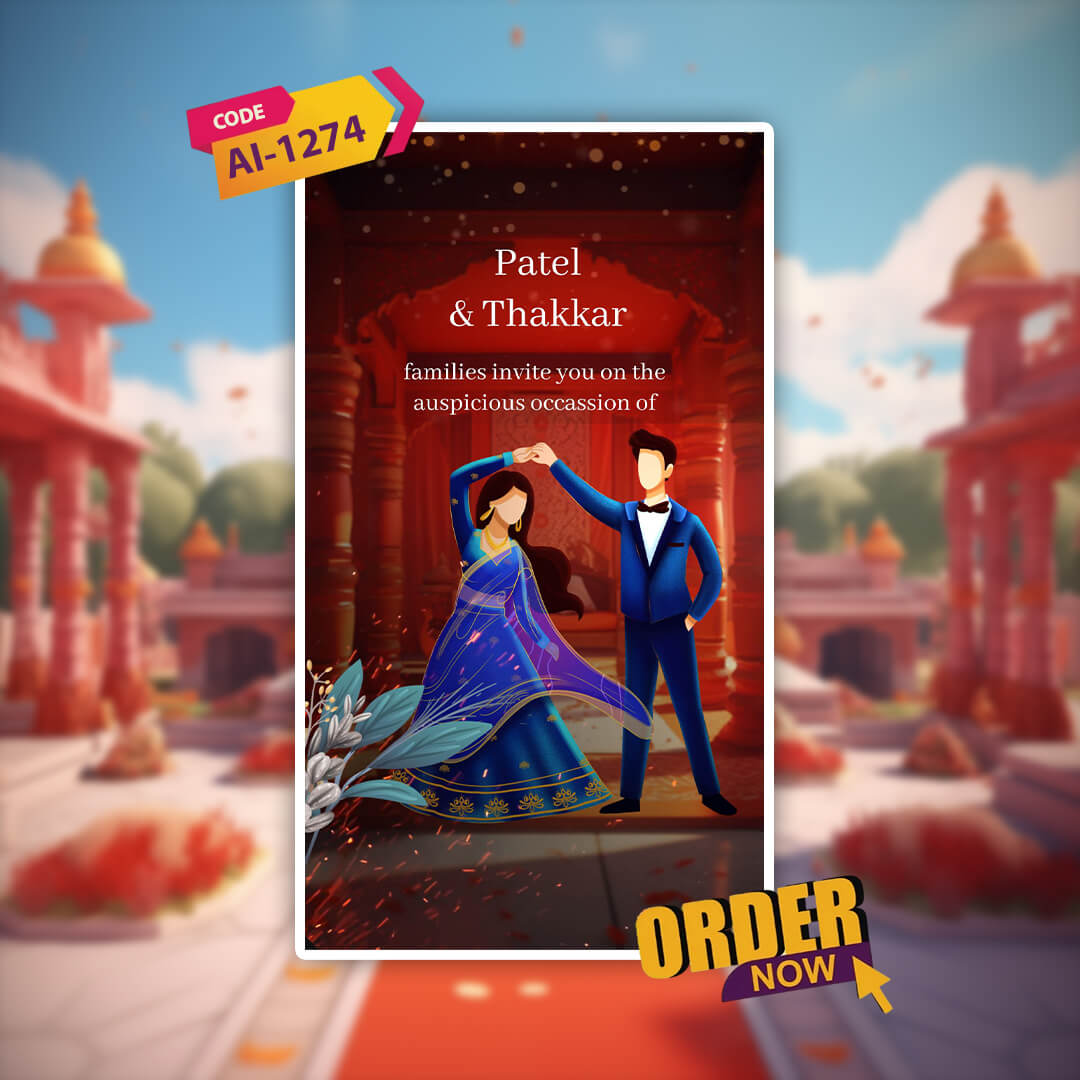 Digital Wedding Invitation Video | Personalized| AI-1274