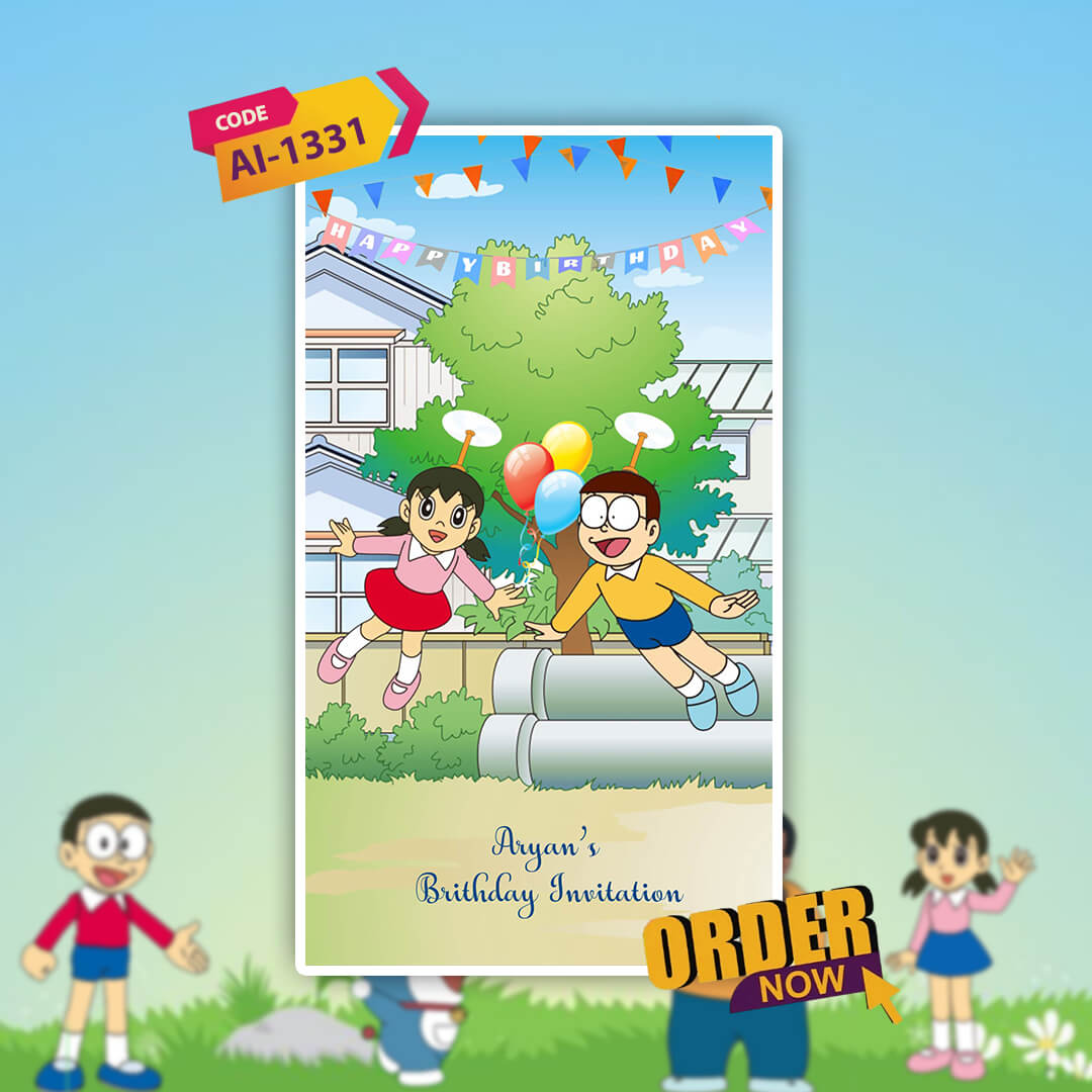 Birthday Invitation Video | Animated Character Cartoons Theme| AI-1331