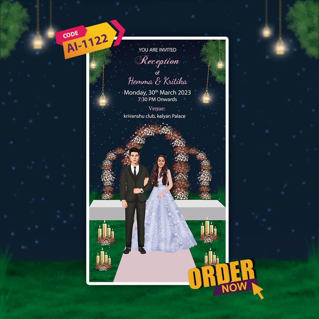 Reception Party Invitation Video | Black-Themed | AI-1122