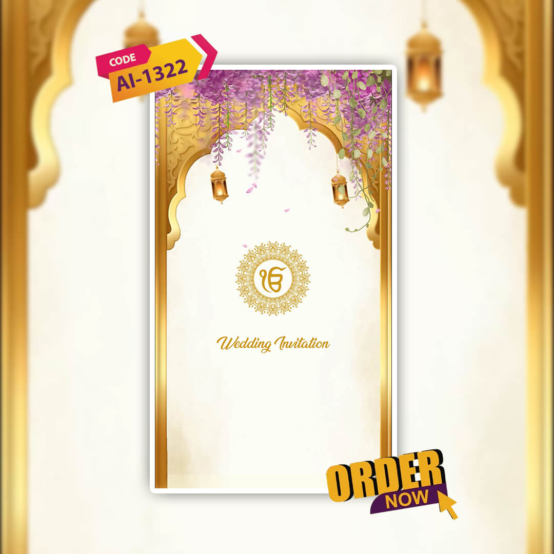 Sikh Wedding Invitation Video | Modern Elegance | AI-1322