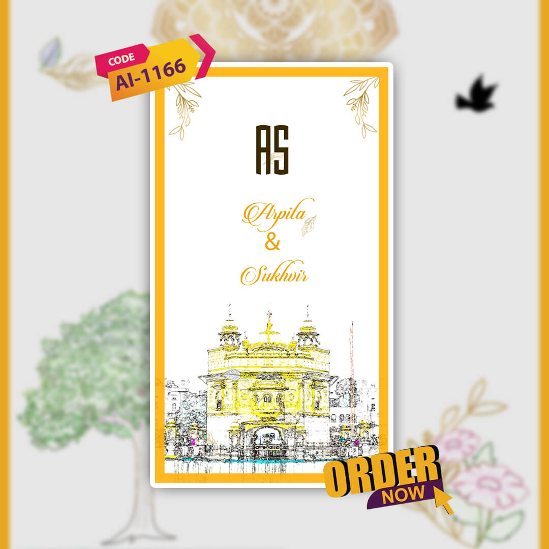 Sikh Wedding Invitation Video | Exquisitely Crafted | AI-1166