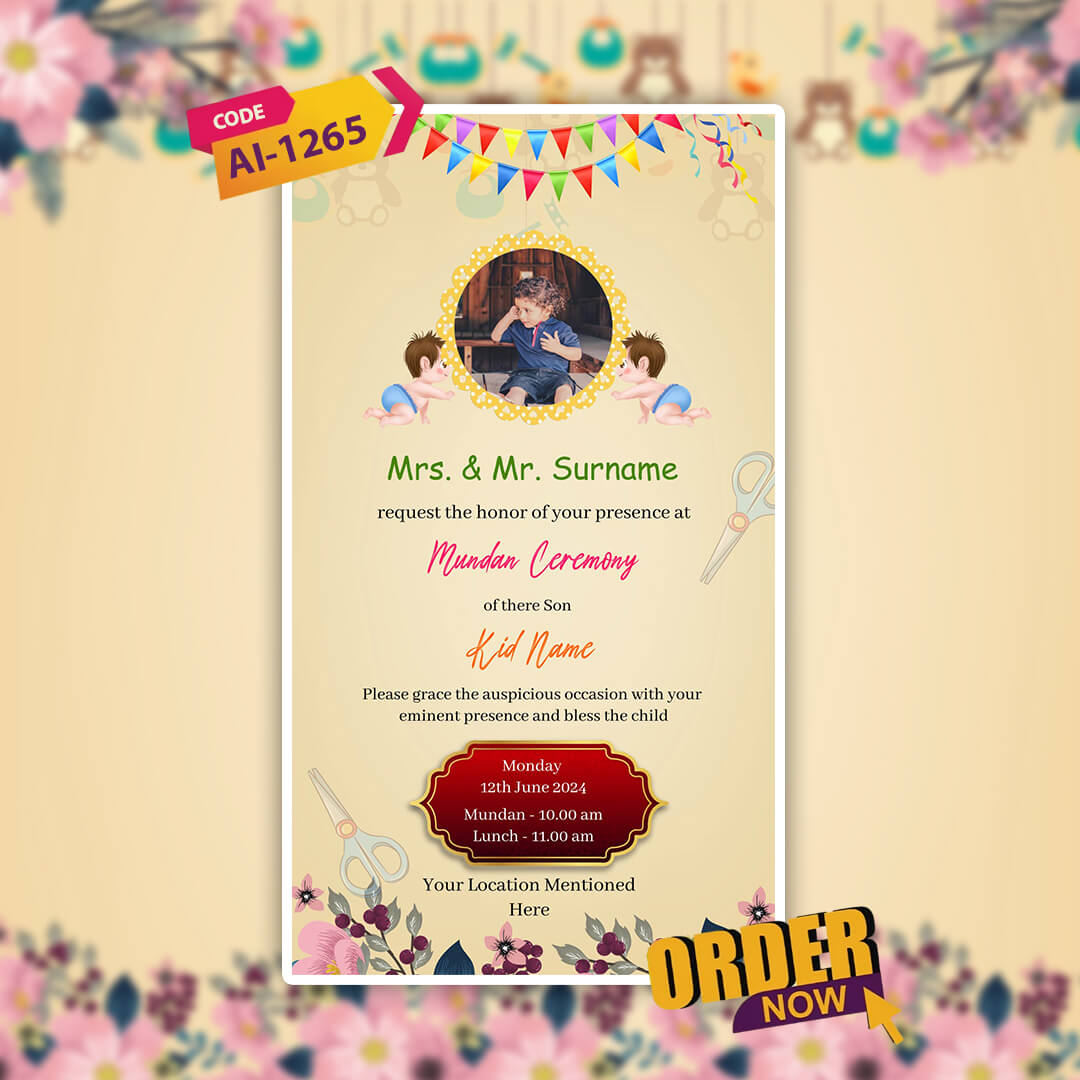 Mundan Ceremony Invitation Video | Elegant Brown Theme | AI-1265