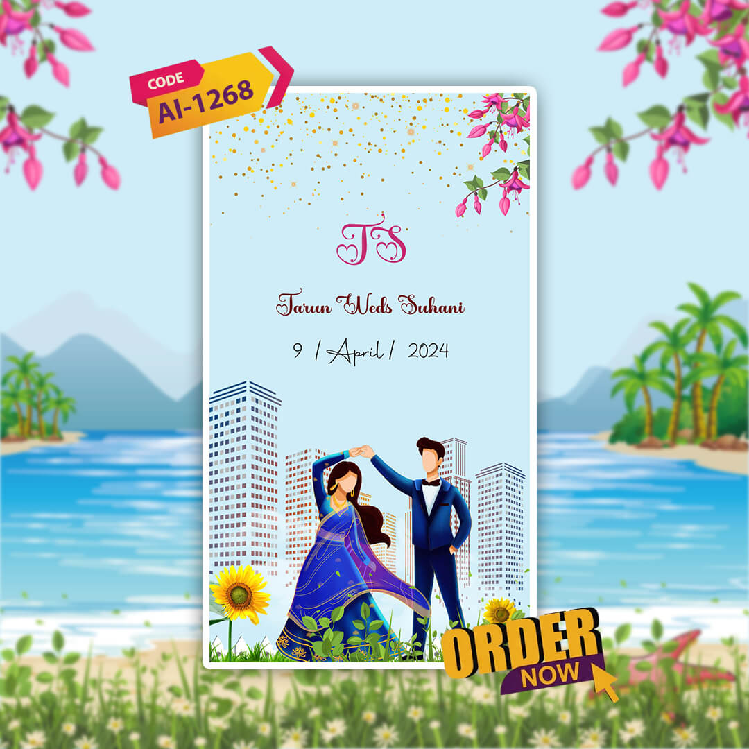 Digital Wedding Invitation Video | Black & Red theme | AI-1268