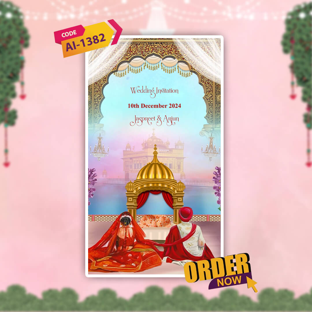 Sikh Wedding Invitation Video | Magical Theme | AI-1382