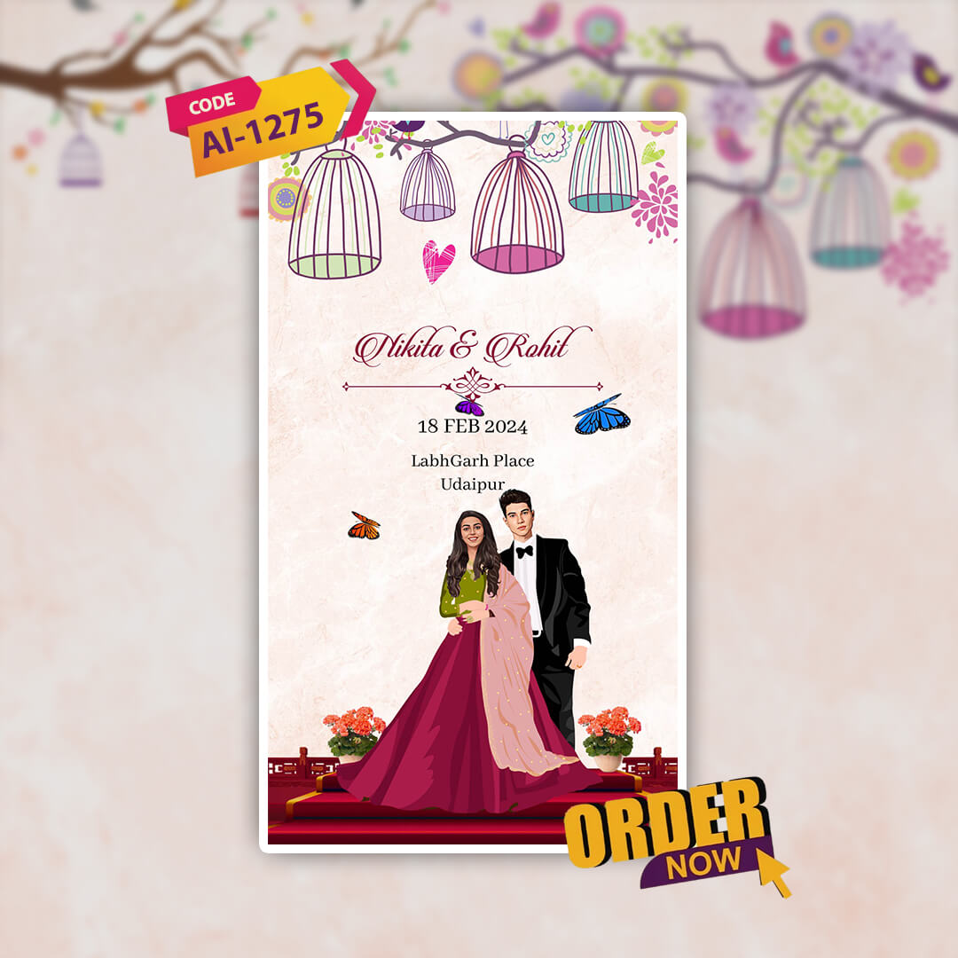 Digital Wedding Invitation Video | Elegant & Modern |AI-1275