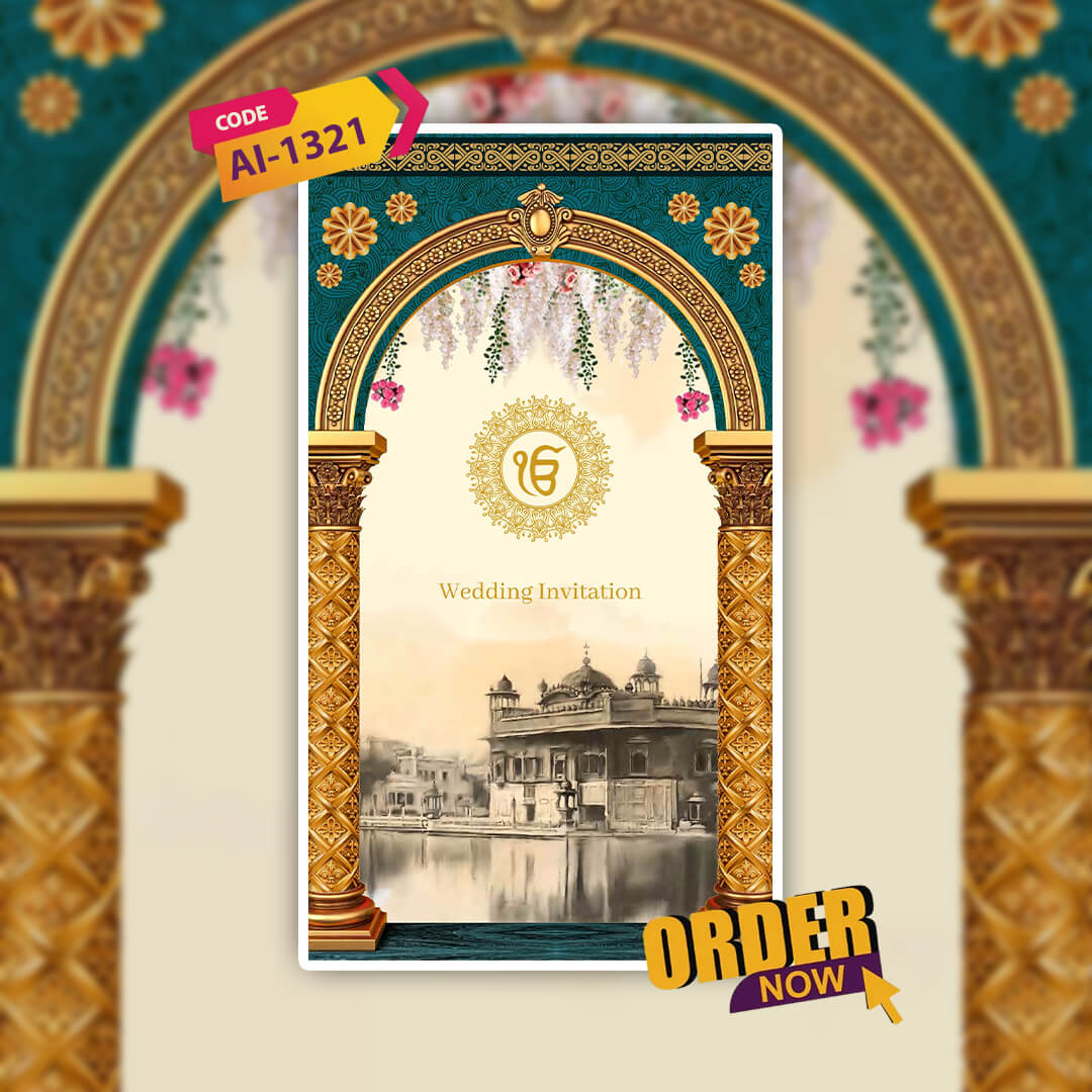 Sikh Wedding Invitation Video | Theme for Eternal Love | AI-1321
