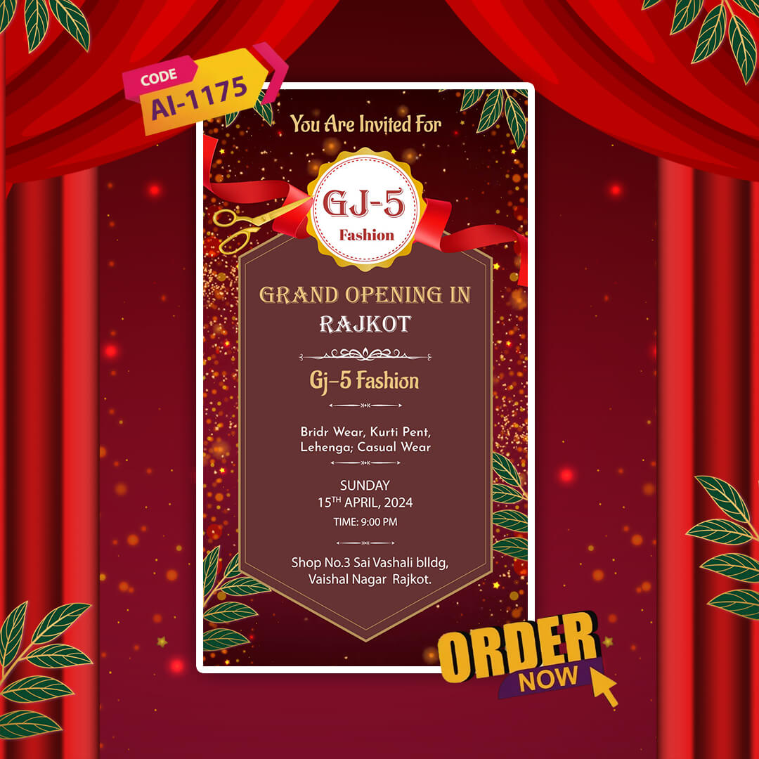 Grand Opening Invitation Video | Bold Red-Themed | AI-1175