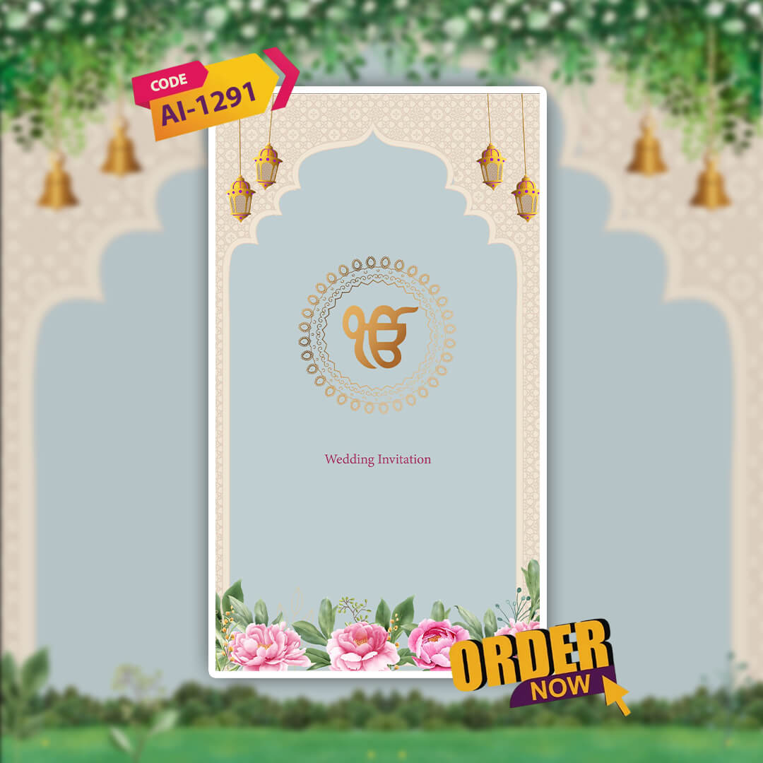 Sikh Wedding Invitation Video | Golden Blossom Theme | AI-1291