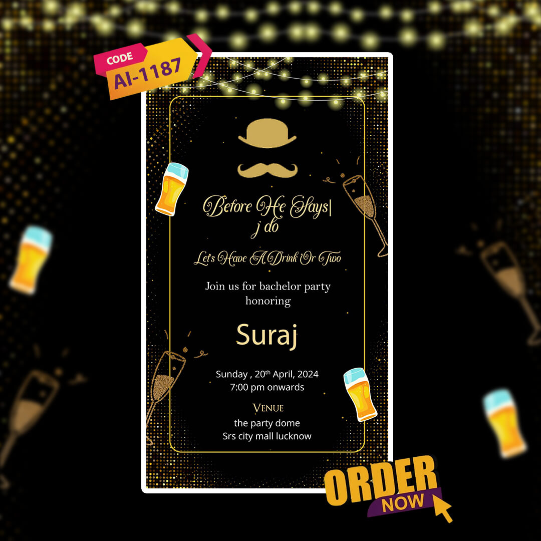 Bachelor Party Invitation Video | Party Invite | AI-1187