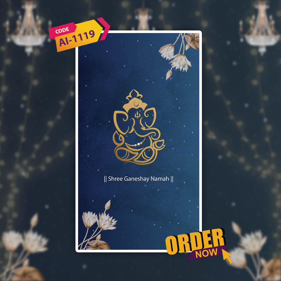 Engagement & Ring Ceremony Video Invitation | Navy Blue | AI-1119