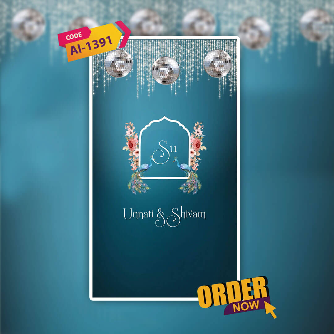 Engagement & Ring Ceremony Video Invitation | Teal-Themed |AI-1391
