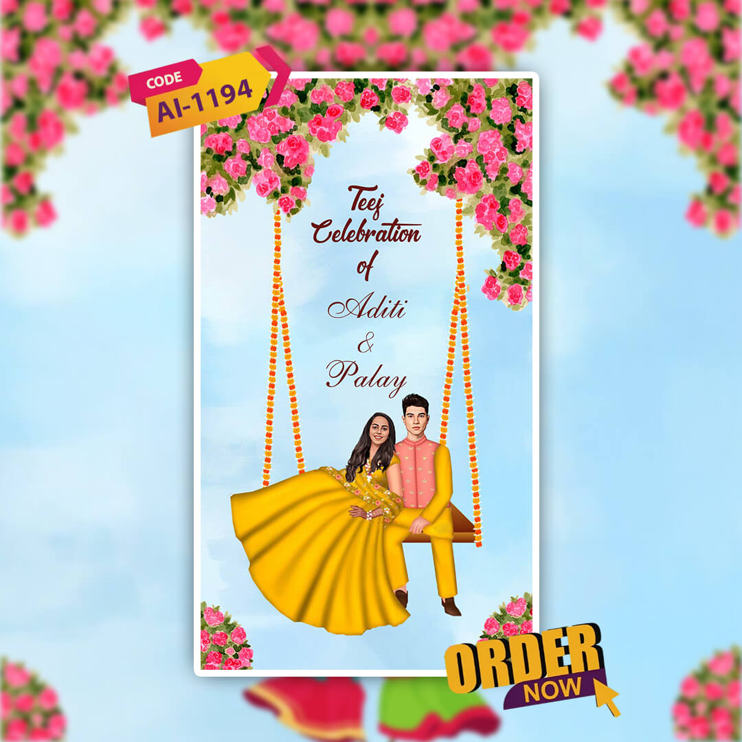Teej Party Invitation Video | Festive Charm | AI-1194