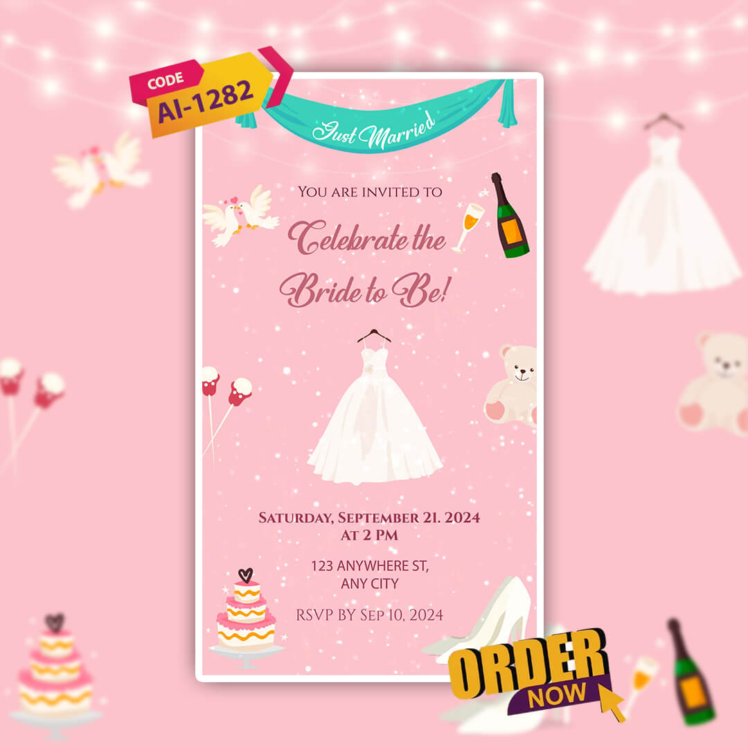 Bridal Shower Invitation Video | Pink Theme | AI-1282