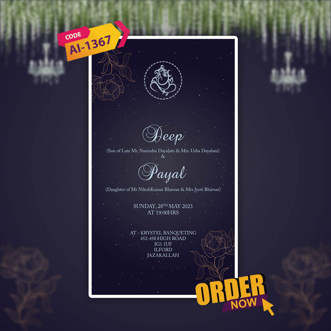 Engagement & Ring Ceremony Video Invitation | Floral | AI-1367