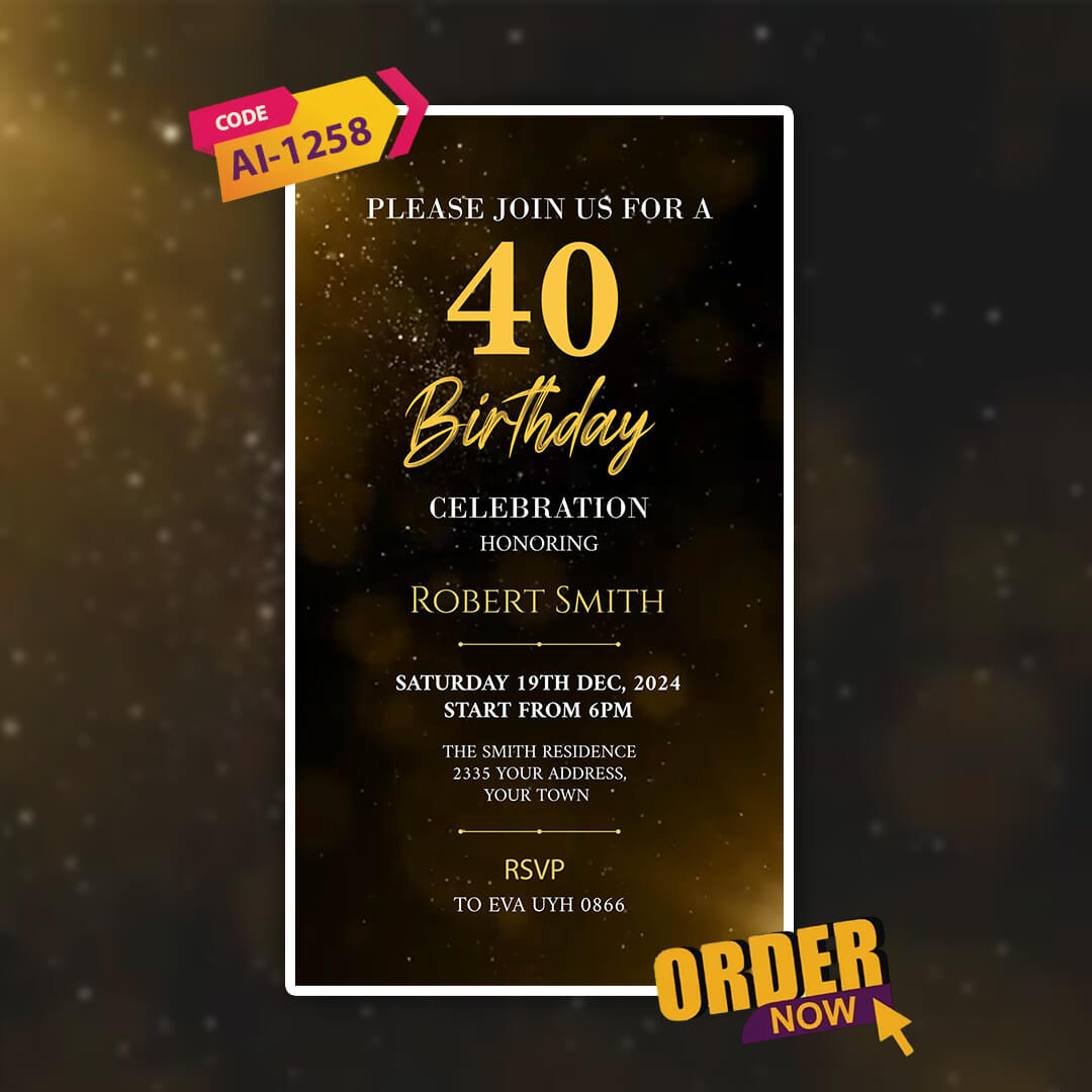 Digital Birthday Invitation Video | Bold Style | AI-1258
