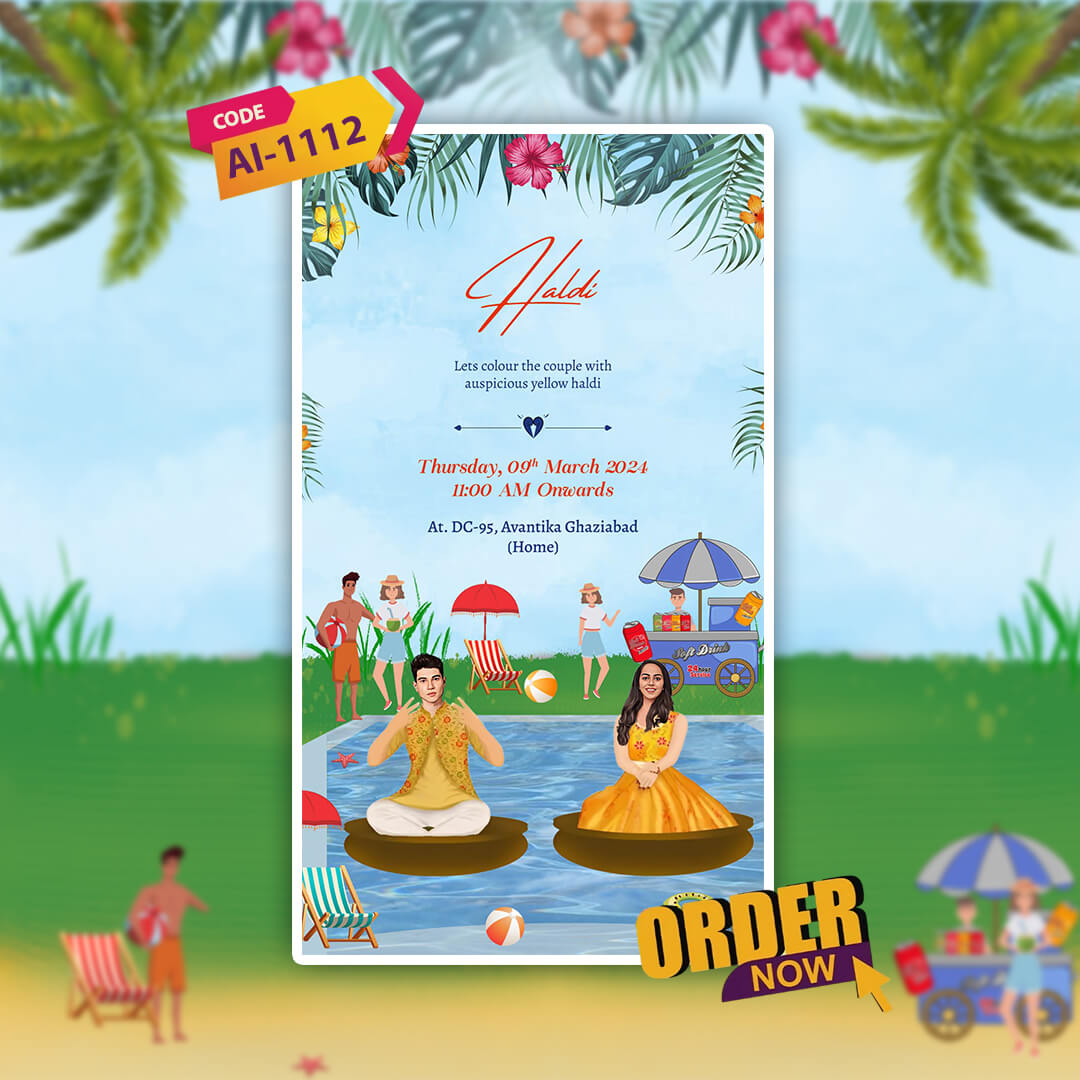 Haldi & Mehendi Ceremony Invitation Video | Picnic Style | AI-1112