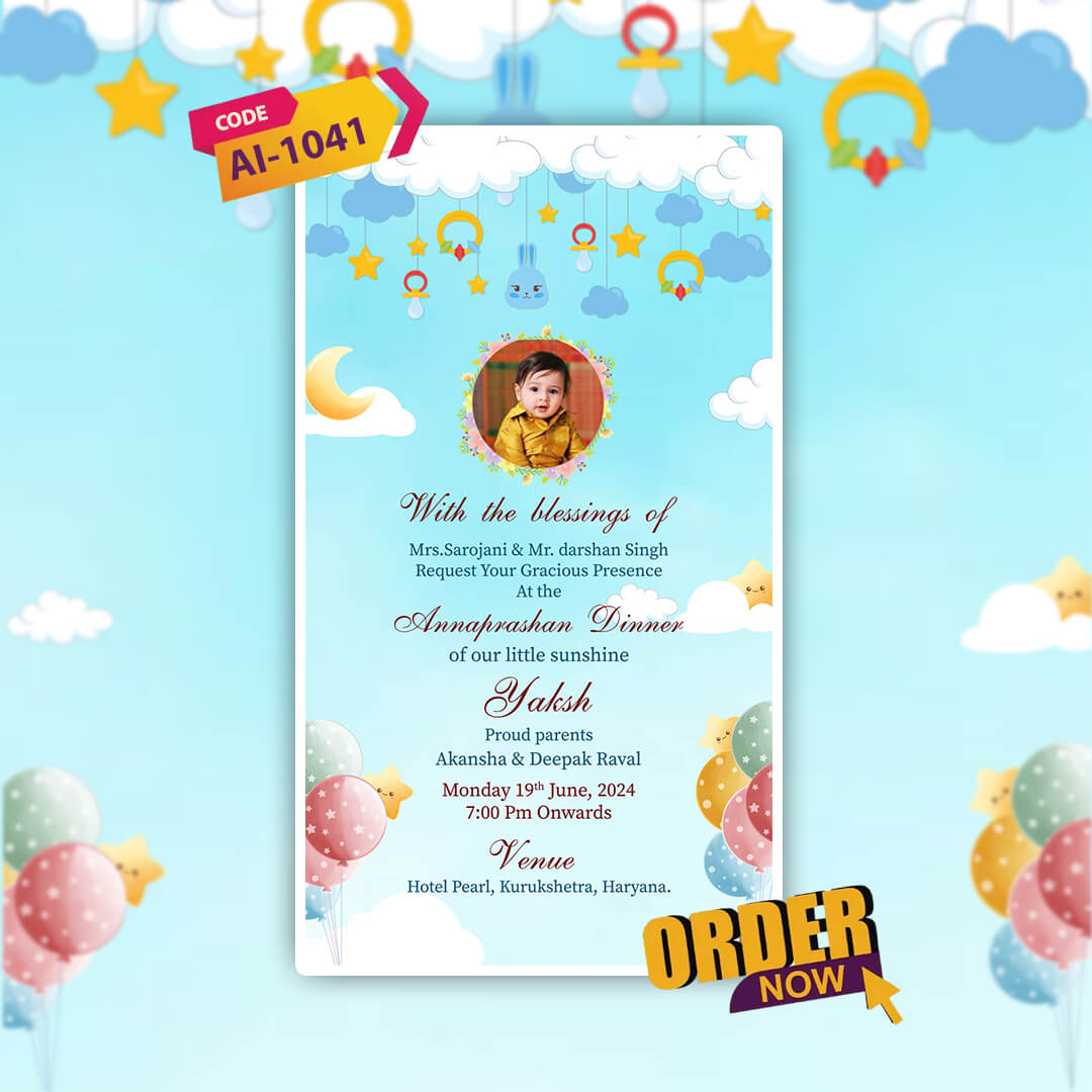 Annaprashan Ceremony Invitation Video | Stylish | AI-1041