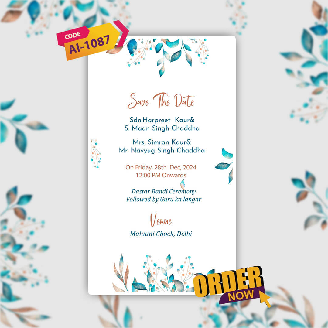 Dastar Bandi Ceremony Invitation Video | Personalized Video | AI-1087