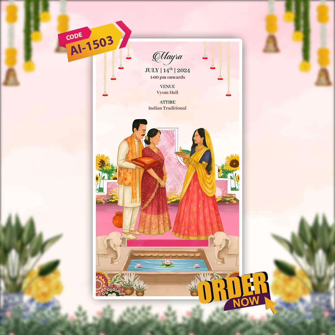 Rajasthani Wedding Invitation Video | Floral | AI-1503