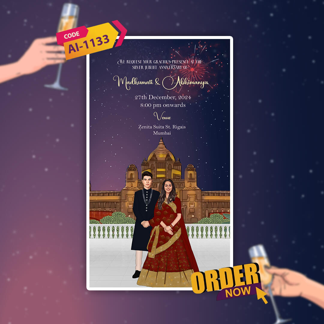 Anniversary Video Invitation | Animated Mobile Template | AI-1133
