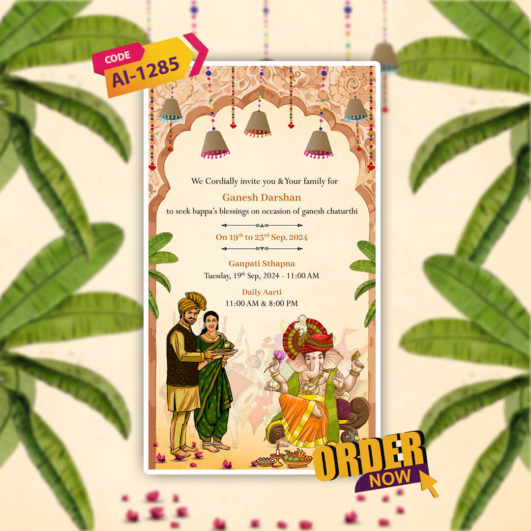 Ganesh Chaturthi Invitation Video | Digital Invitation | AI-1285