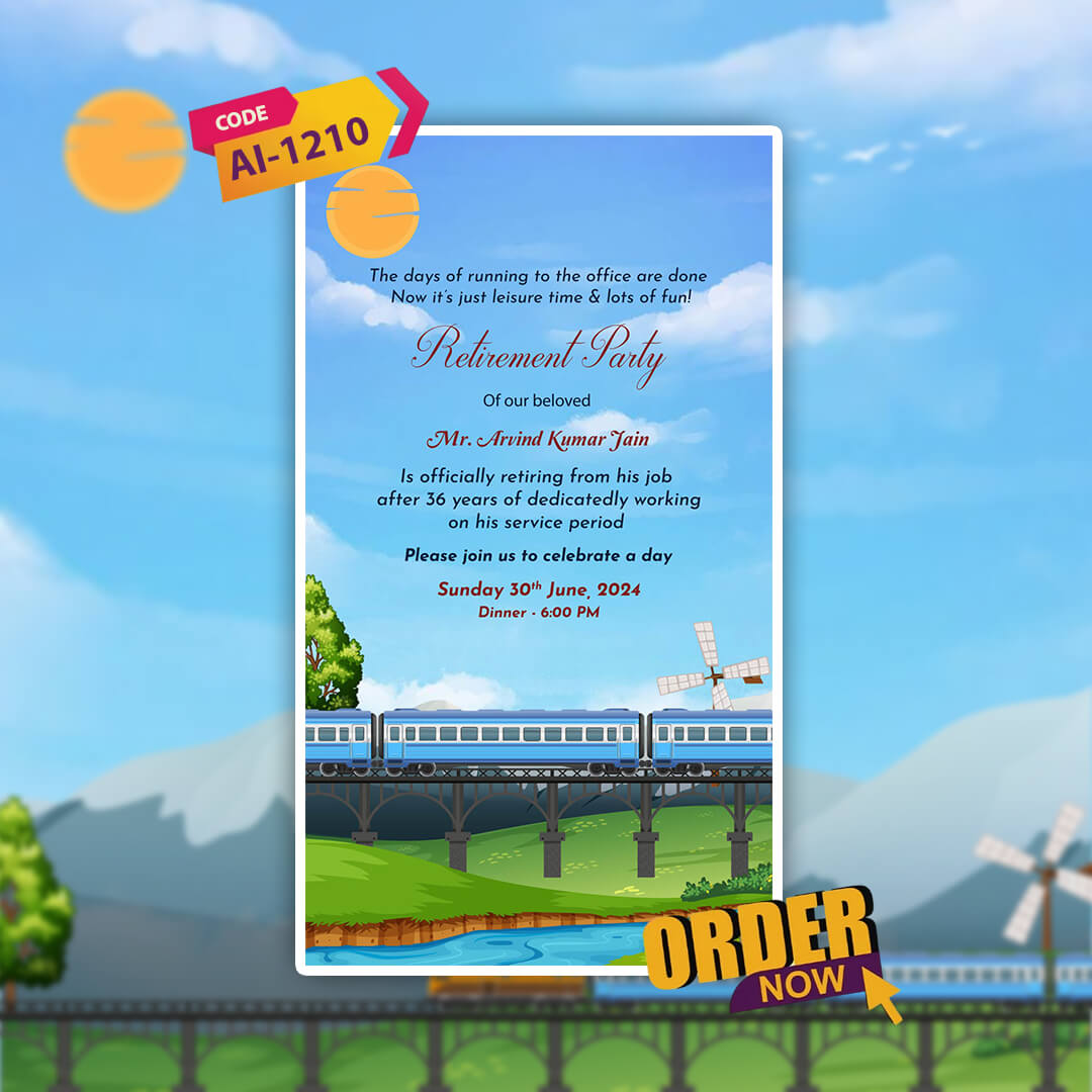 Retirement Party Invitation Video | Custom Digital Invite | AI-1210