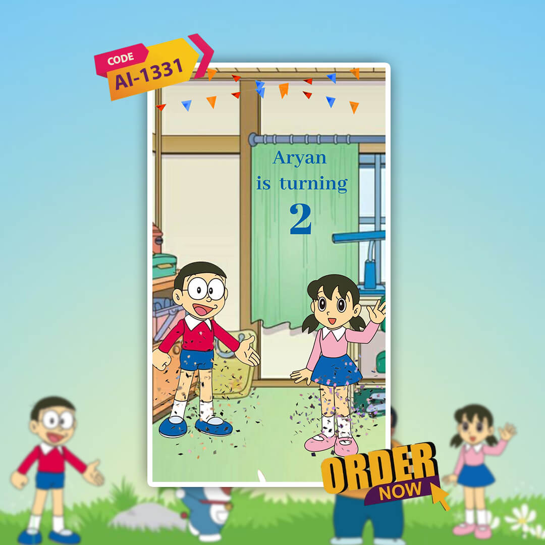 Birthday Invitation Video | Animated Character Cartoons Theme| AI-1331