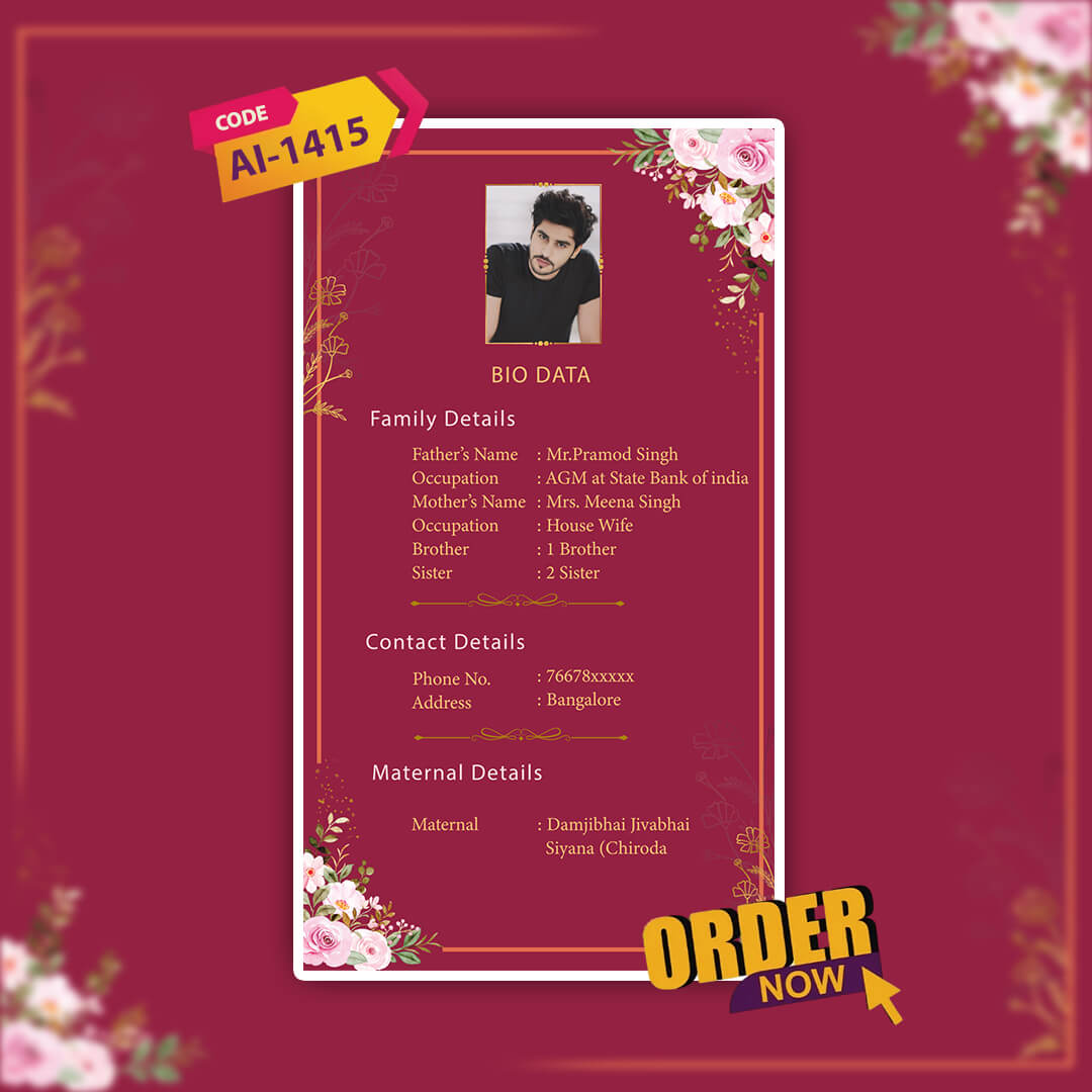 Digital BioData Video Template | Stylish | AI-1415