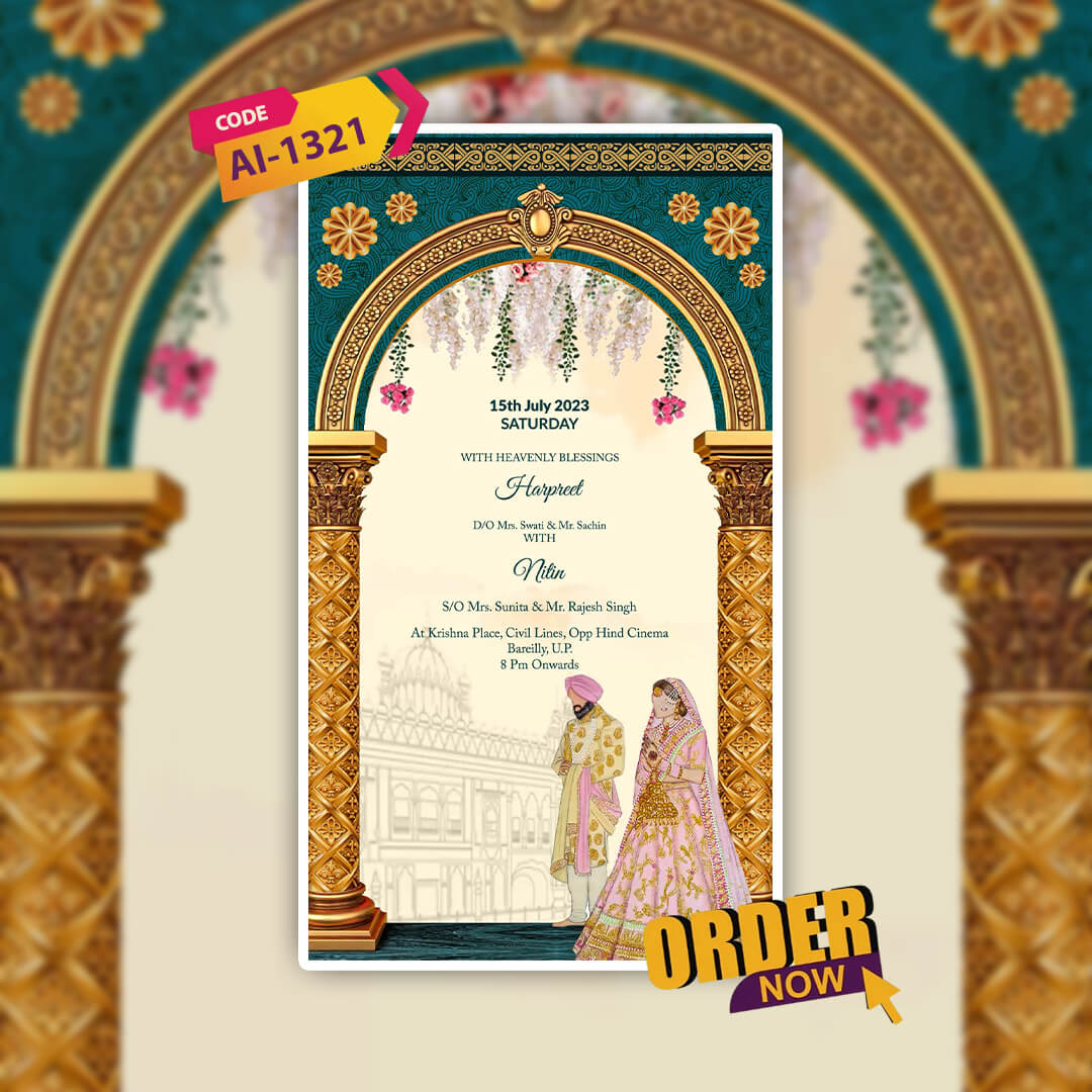 Sikh Wedding Invitation Video | Theme for Eternal Love | AI-1321