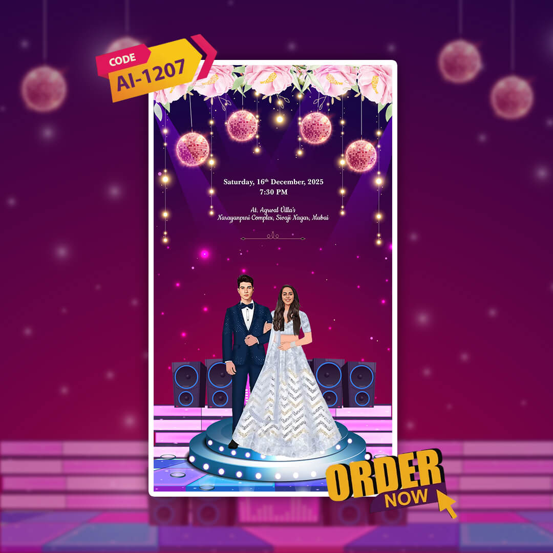 Sangeet Ceremony Invitation Video | Pink Theme | AI-1207