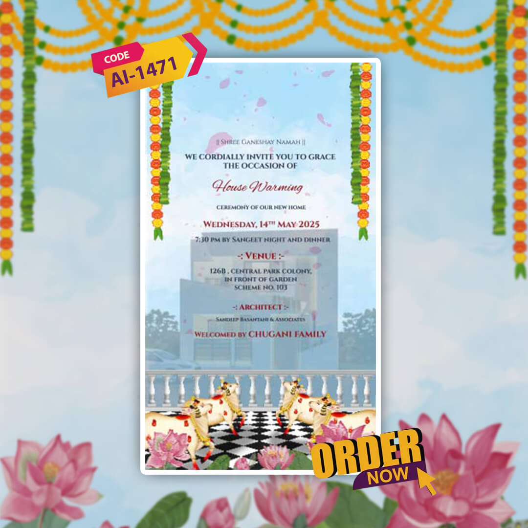 House Warming Ceremony Invitation Video | Griha Pravesh | AI-1471