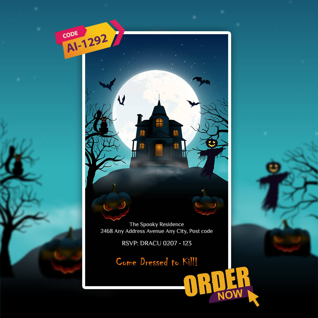 Halloween Party Invitation Video | Creepy Theme | AI-1292